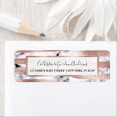 Moderne schicke Rose Gold Pinselstriche Marmor (Insitu)