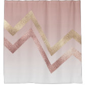 Moderne schicke Rose Gold Rosa Zickzack Farbe Duschvorhang (Vorderseite)