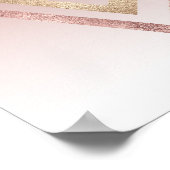 Moderne schicke Rose Gold Rosa Zickzack Farbe Poster (Ecke)