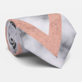 Moderne schicke Rose Gold Schwarz-weiße Dreiecke Krawatte (Gerollt)