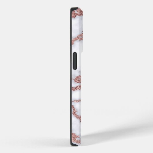 Moderne schicke Rose Gold Weißes Marmorsteinmuster Case-Mate iPhone Hülle (Rückseite / Rechts)
