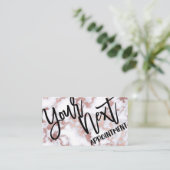 Moderne schicke Rose Gold Weißes Marmorsteinmuster Terminkarte (Stehend Vorderseite)