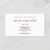 Moderne schicke Rose goldene Wimpern trendig grau Visitenkarte (Rückseite)