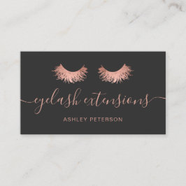 Moderne schicke Rose goldene Wimpern trendig grau Visitenkarte