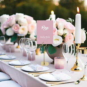 Moderne schicke Rose mit benutzerdefiniertem Hochz Tischnummer