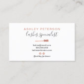 Moderne schicke Rose mit goldenen Pinsel Visitenkarte (Rückseite)