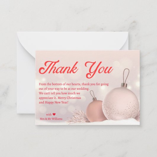 Moderne schicke rote Skripthochzeit danke für Ihre Mitteilungskarte (Vorderseite)