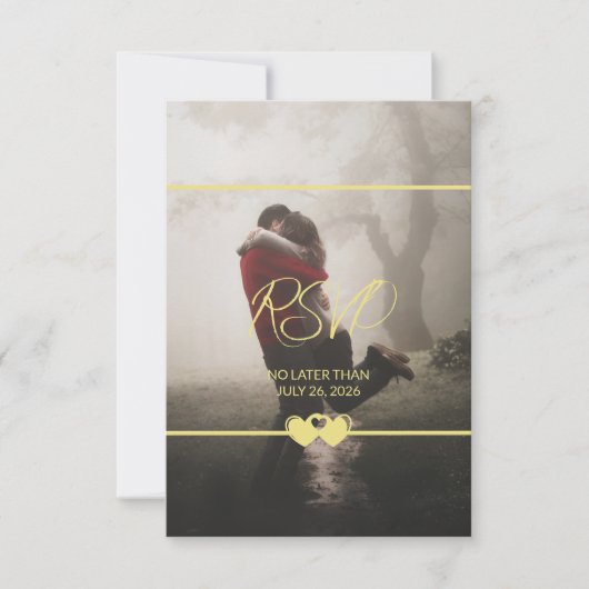 Moderne schicke RSVP-Antwortkarte für Fotohochzeit RSVP Karte (Vorderseite)