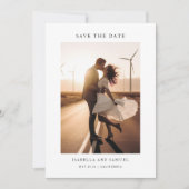 Moderne, schicke rustikale Foto Hochzeit retten da Einladung (Vorderseite)