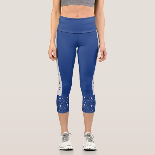 Moderne schicke, schicke Golftext-Marine Capri Leggings (Vorderseite)