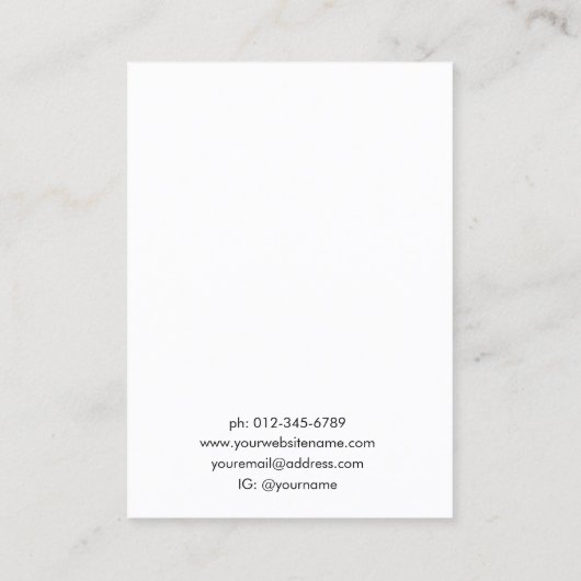 Moderne, schicke Schmuckstücke mit Ohrring Visitenkarte (Rückseite)