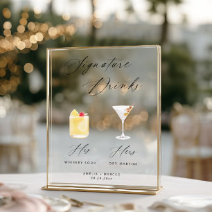 Moderne & Schicke Schriftzug-Signature-Drinks Post Acrylschild