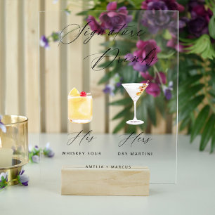 Moderne & Schicke Schriftzug-Signature-Drinks Post Acrylschild