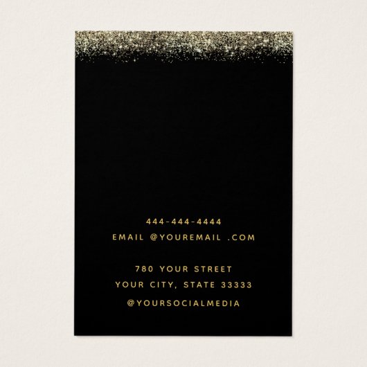 Moderne, schicke Schwarz-Gold-Ohrring-Grafikkarte (Rückseite)