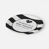 Moderne schicke Schwarz & Weiß Babydusche Pappteller (Schrägansicht)