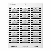 Moderne, schicke Schwarz-Weiß-Hochzeit Adressaufkleber (Vorne)