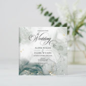 Moderne, schicke Schwarz-Weiß-Hochzeit Einladung (Stehend Vorderseite)