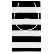 Moderne, schicke Schwarz-Weiß-Hochzeit Kleine Geschenktüte (Rückseite)