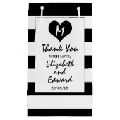 Moderne, schicke Schwarz-Weiß-Hochzeit Kleine Geschenktüte (Vorderseite)