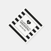 Moderne, schicke Schwarz-Weiß-Hochzeit Serviette (Ecke)