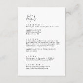 Moderne, schicke Schwarz-Weiß-Hochzeitsdetails Begleitkarte (Vorderseite)