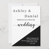 Moderne schicke Schwarz-Weiß-Schrift Elegante Hoch Einladung (Vorderseite)