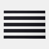 Moderne, schicke Schwarz-Weiß-Streifen Chic Outdoo Fußmatte (Vorderseite)