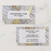 Moderne, schicke Schwarz-weiße Imitat, geometrisch Visitenkarte (Vorne/Hinten)