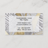 Moderne, schicke Schwarz-weiße Imitat, geometrisch Visitenkarte (Rückseite)