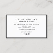 Moderne, schicke Schwarz-weiße Skriptsignatur Visitenkarte (Rückseite)