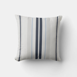 Moderne schicke schwarze, blaue und weiße Streifen Kissen