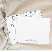 Moderne schicke Schwarze Grunge Textur | Monogramm Mitteilungskarte