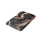 Moderne schicke schwarze Rose-Gold-Marmor-Optik Badematte (Schrägansicht)