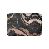 Moderne schicke schwarze Rose-Gold-Marmor-Optik Badematte (Vorderseite)