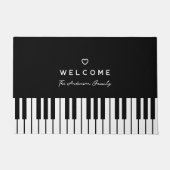 Moderne, schicke, schwarze und weiße Klaviertastat Fußmatte (Vorderseite)