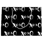 Moderne schicke Schwarzweiss-XOXO große Große Geschenktüte (Vorderseite)