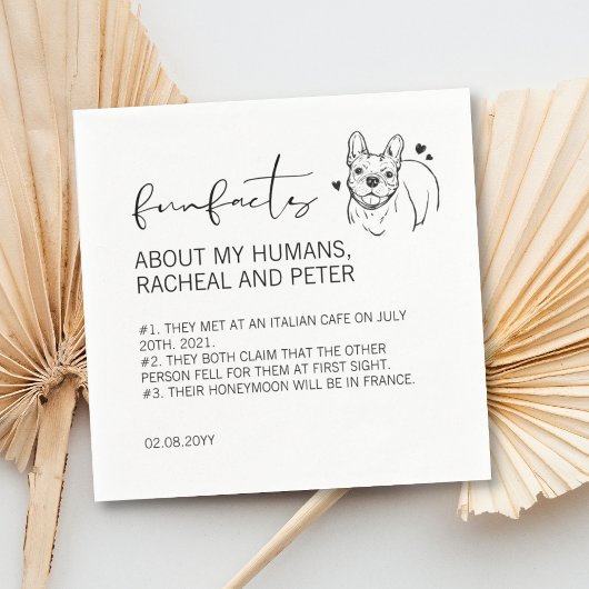 Moderne schicke Script Bulldog Fun Fakten Hochzeit Serviette