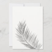 Moderne, schicke silberne Palme Einladung (Rückseite)