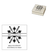 Moderne schicke Snowflake Weihnachten & Winter Fam Gummistempel (Stempel)