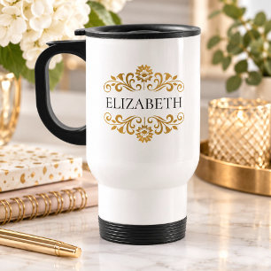 Moderne schicke, stilvolle Monogram Travel Mug Reisebecher