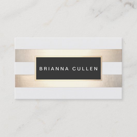 Moderne, schicke Streifen Gold Foil (Bild) und Sch Visitenkarte (Vorderseite)