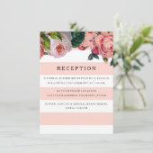 MODERNE, schicke Streifen mit Rose, Empfang einlad Einladung (Stehend Vorderseite)
