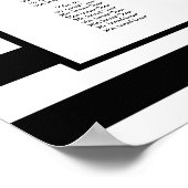 MODERNE, schicke Streifen mit Rose Hochzeitssitze Poster (Ecke)