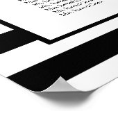 MODERNE, schicke Streifen mit Rose Hochzeitssitze Poster (Ecke)