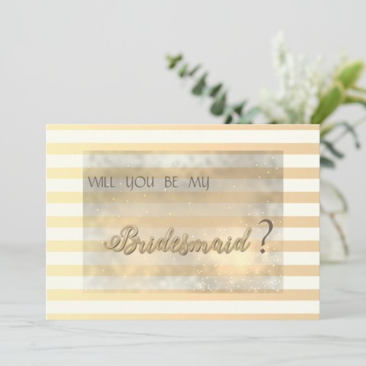 Moderne schicke Strickkarten Blume Bridesmaid Card Einladung (Stehend Vorderseite)