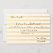 Moderne schicke Strickkarten Blume Bridesmaid Card Einladung (Rückseite)