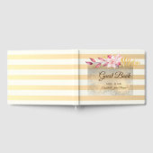 Moderne, schicke Stripte Blume Hochzeit Gästebuch (Voll)