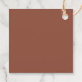 Moderne schicke Terracotta Rost Monogram Wedding Geschenkanhänger (Rückseite)