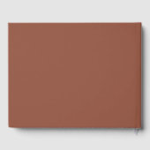 Moderne schicke Terracotta Rost Wedding Gästebuch (Rückseite)
