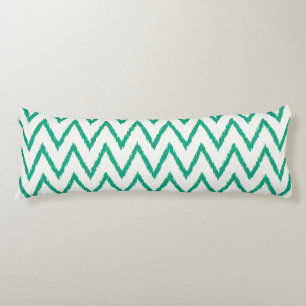 Moderne, schicke, texturierte grüne Ikat-Chevron-M Seitenschläferkissen